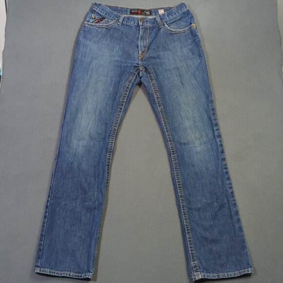 Ariat FR Jeans Men's 34x38 Fits 34x36 Blue M4 Relaxed Basic Boot Cut Western